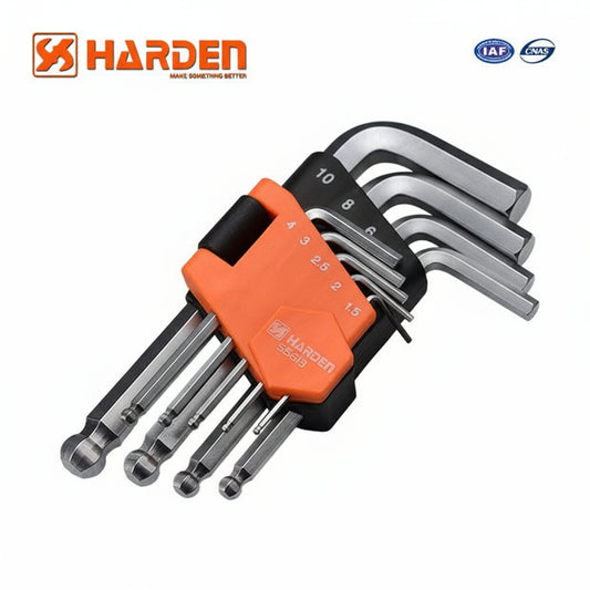 JUEGO DE LLAVES ALLEN CORTAS PUNTA REDONDA 9PZS - HARDEN
