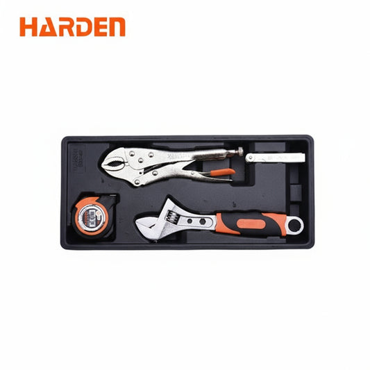 BANDEJA PARA GABINETE DE ALICATE DE PRESION, LLAVE AJUSTABLE, CINTA METRICA 35PZS - HARDEN