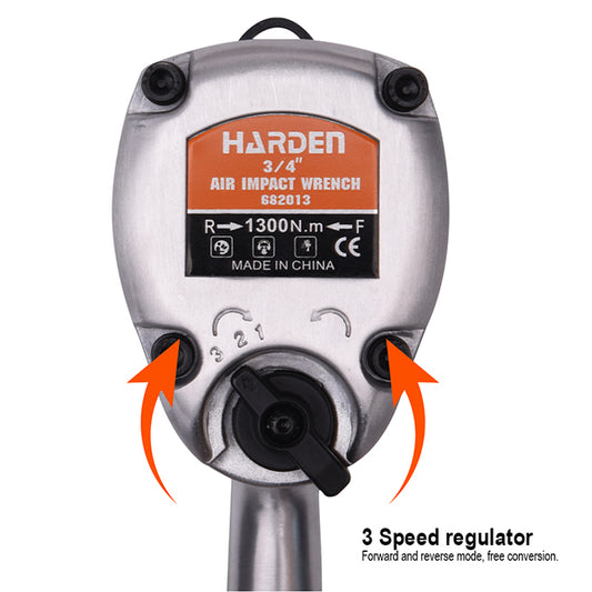 PISTOLA DE IMPACTO NEUMATICA 3/4" 1.200Nm (890 FT/LB) - HARDEN