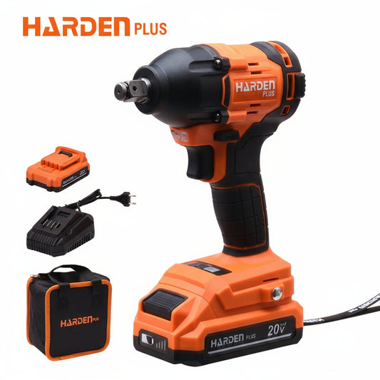 PISTOLA DE IMPACTO INALAMBRICO SIN ESCOBILLA 20V 1/2 CON DOS (2) BATERIAS Y CARGADOR - HARDEN
