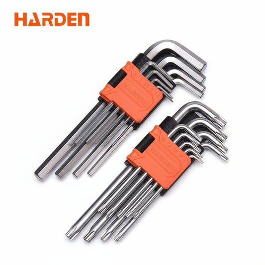 JUEGO DE LLAVES LARGAS ALLEN Y TORX 9PZS CADA JUEGO - HARDEN