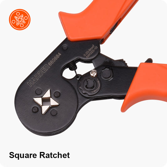 PINZA CUADRADA CRIMPADORA DE CABLE ELECTRICO 0.25 - 6.00 AWG 23 - 10 - HARDEN