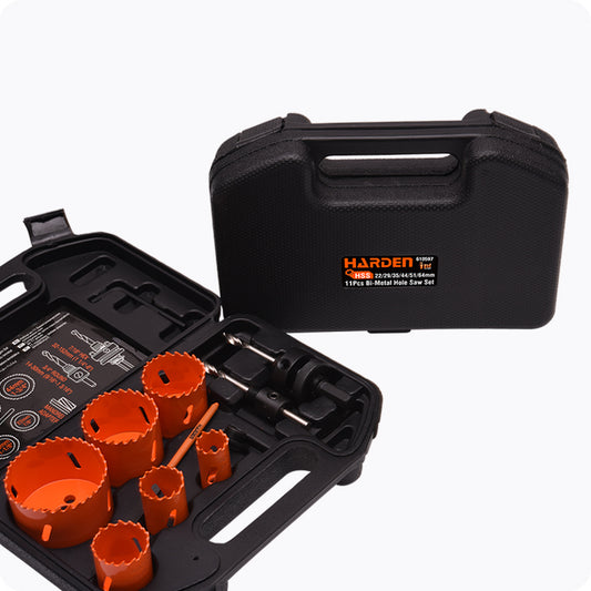 JUEGO DE SIERRA COPAS (BROCAS CILINDRICAS) BI-METAL MALETIN DE 11PZS - HARDEN