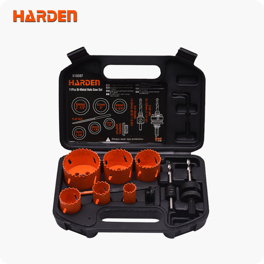 JUEGO DE SIERRA COPAS (BROCAS CILINDRICAS) BI-METAL MALETIN DE 11PZS - HARDEN