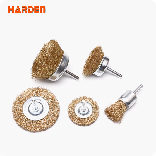JUEGO DE CEPILLOS CON VASTAGO 5PZS - HARDEN