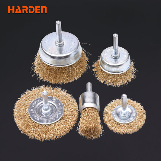 JUEGO DE CEPILLOS CON VASTAGO 5PZS - HARDEN