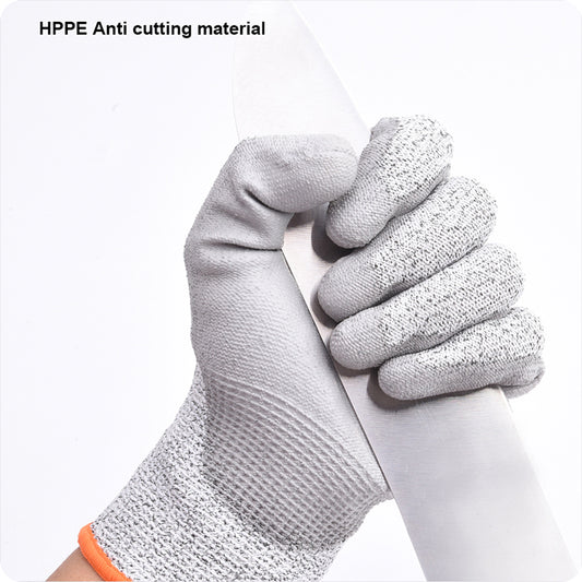 GUANTE ANTICORTE DE HPPE SIN COSTURA CON PALMA DE POLIURETANO 10" (PAR) - HARDEN