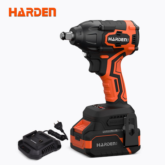 PISTOLA DE IMPACTO INALAMBRICO SIN ESCOBILLA 20V 1/2 500Nm CON BATERIA (4Ah) Y CARGADOR - HARDEN