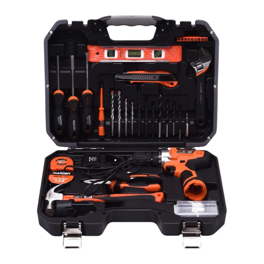 JUEGO DE HERRAMIENTAS CON TALADRO INALAMBRICO 12V 36PZS - HARDEN