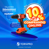 TALADRO INALAMBRICO PERCUTOR SIN ESCOBILLA 20V  1/2  CON BATERIA Y CARGADOR  -  HARDEN