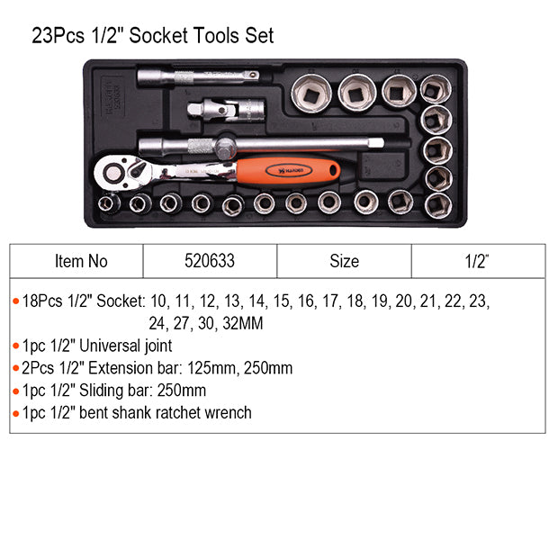 BANDEJA PARA GABINETE DE SOCKET (DADOS) 1/2" 23PZS  -  HARDEN