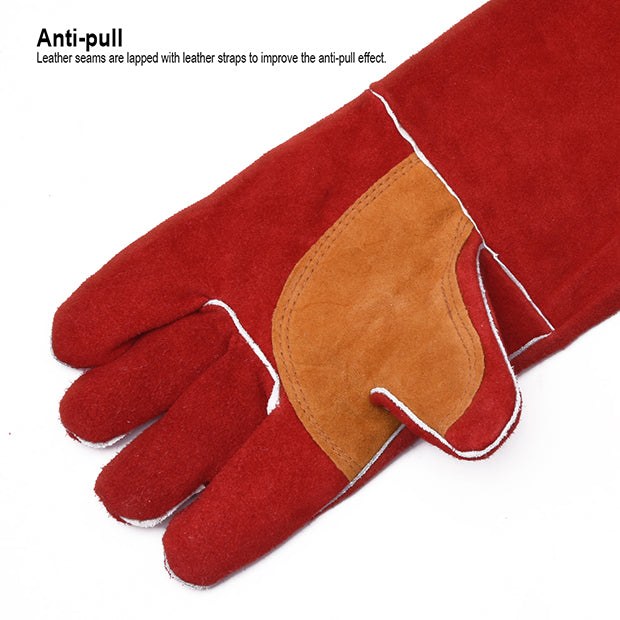 PAR DE GUANTES DE SOLDADOR ROJO 16"  -  HARDEN