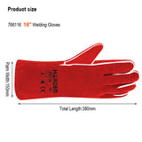 PAR DE GUANTES DE SOLDADOR ROJO 16"  -  HARDEN