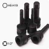 JUEGO DE DADOS DE 1/2 DE PUNTA HEXAGONAL DE IMPACTO 8PZS - HARDEN