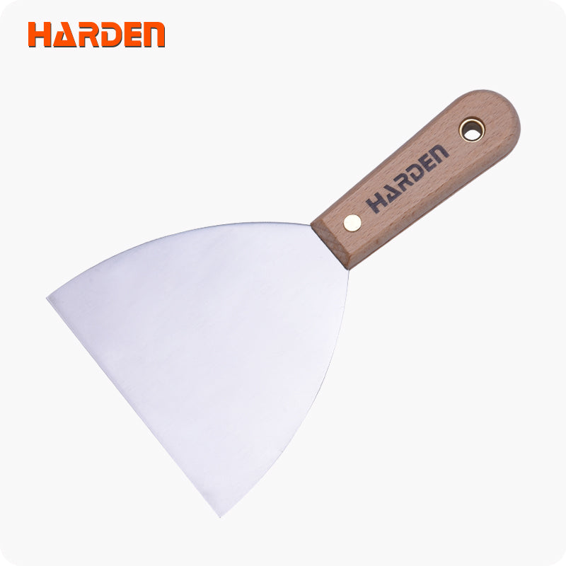 ESPATULA DE ACERO PULIDO CON MANGO DE MADERA - HARDEN