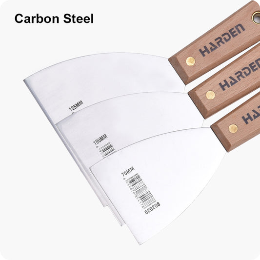 ESPATULA DE ACERO PULIDO CON MANGO DE MADERA - HARDEN