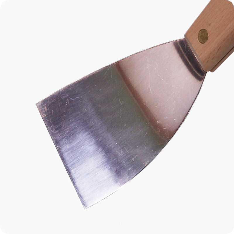 ESPATULA DE ACERO PULIDO CON MANGO DE MADERA - HARDEN