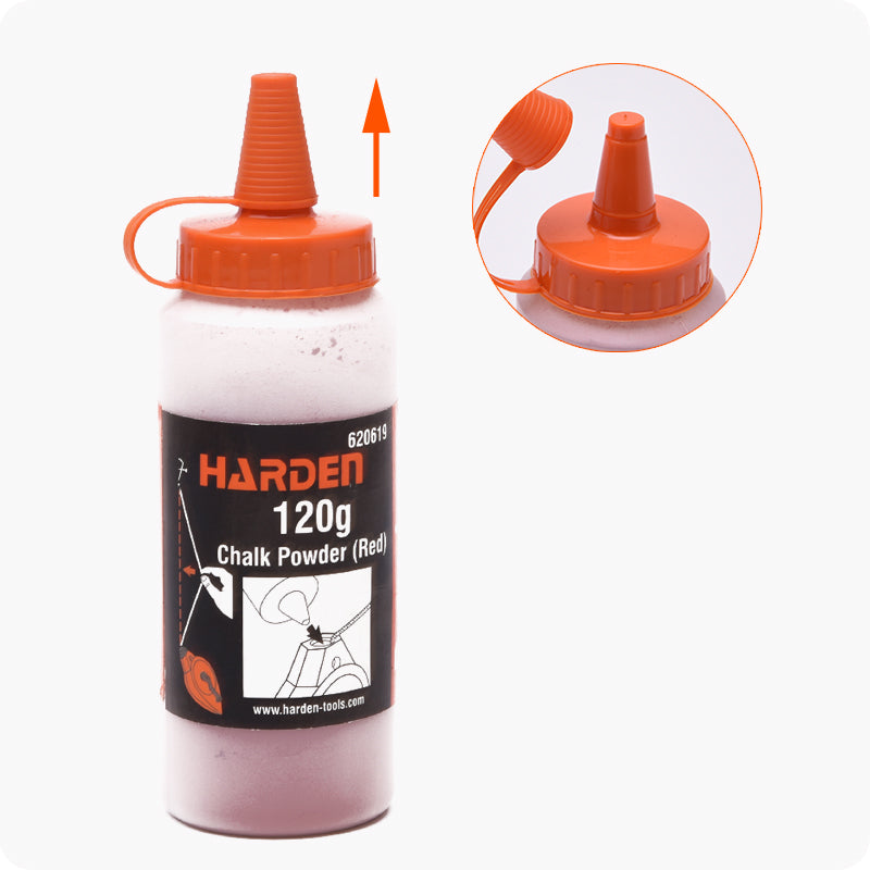BOTELLA DE POLVO DE TIZA ROJO 120g - HARDEN