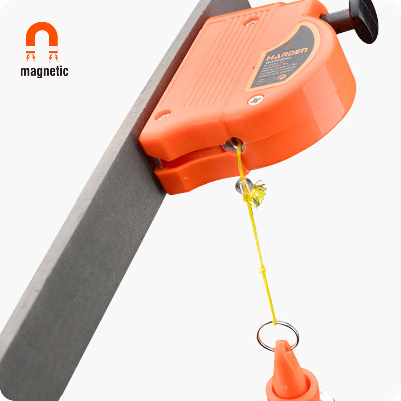 PLOMADA DE ACERO CON CARRETE MAGNETICO 3 Mts X 400 gr - HARDEN