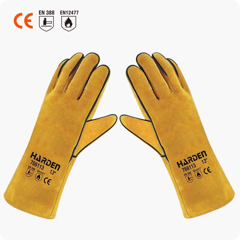 GUANTE DE SOLDADOR AMARILLO 13" (PAR) - HARDEN