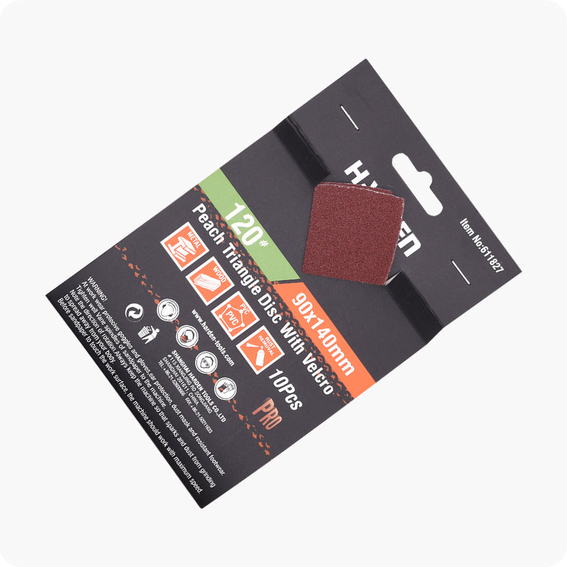 LIJA TRIANGULAR CON VELCRO 140mm EMPAQUE DE 10 - HARDEN