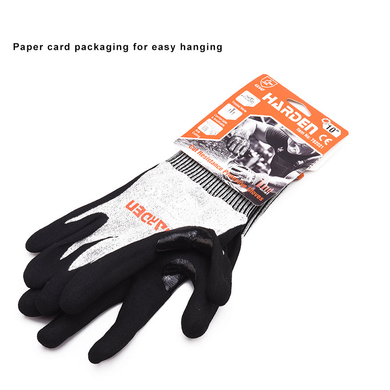 GUANTE ANTICORTE DE HPPE SIN COSTURA CON PALMA DE NITRILO 10" (PAR) - HARDEN