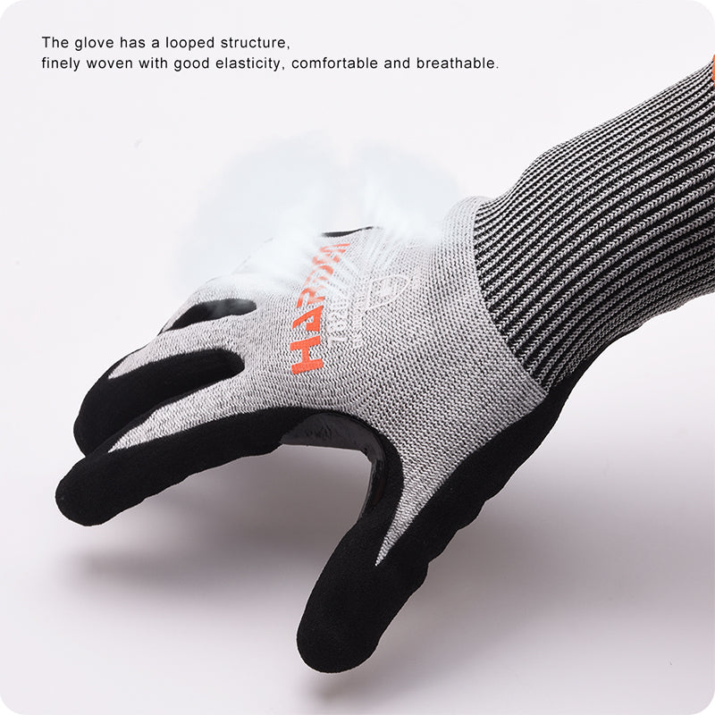 GUANTE ANTICORTE DE HPPE SIN COSTURA CON PALMA DE NITRILO 10" (PAR) - HARDEN