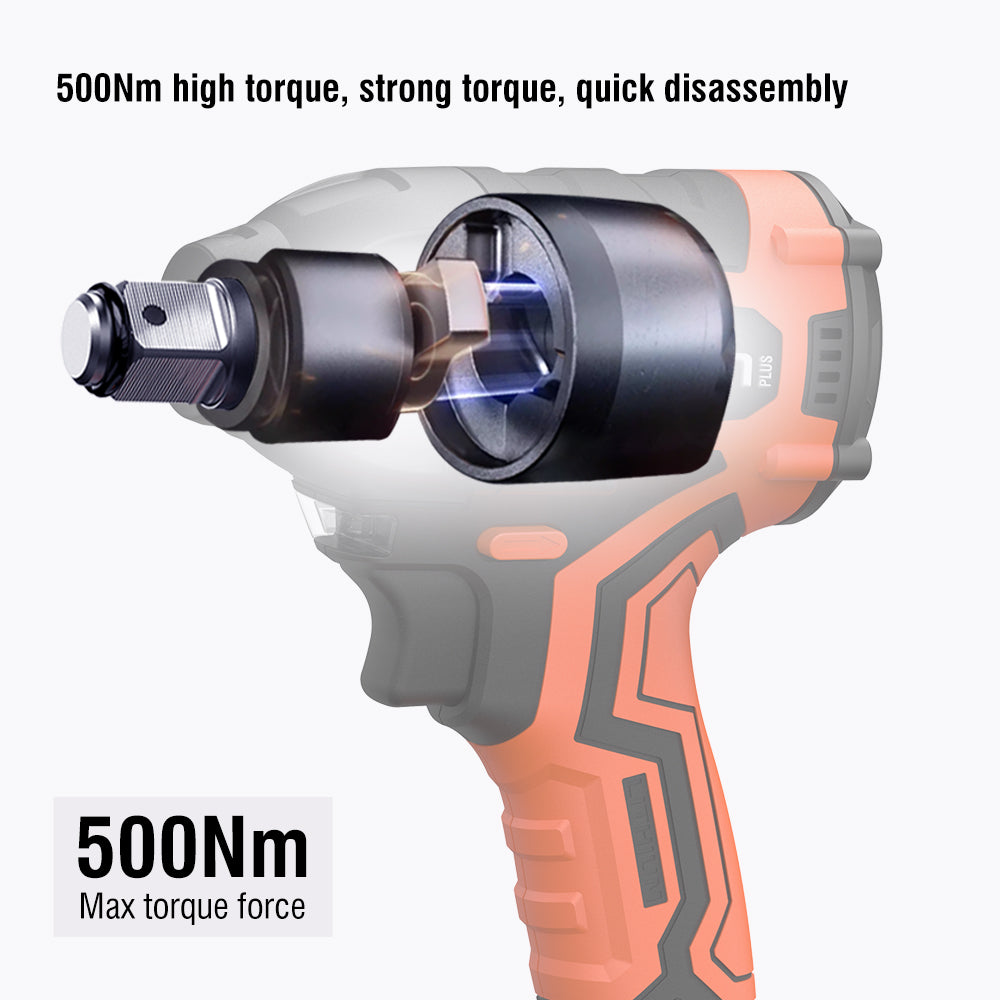 PISTOLA DE IMPACTO INALAMBRICO SIN ESCOBILLA 20V 1/2 500Nm CON BATERIA (4Ah) Y CARGADOR - HARDEN