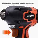 PISTOLA DE IMPACTO INALAMBRICO SIN ESCOBILLA 20V 1/2 500Nm CON BATERIA (4Ah) Y CARGADOR - HARDEN