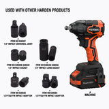 PISTOLA DE IMPACTO INALAMBRICO SIN ESCOBILLA 20V 1/2 500Nm CON BATERIA (4Ah) Y CARGADOR - HARDEN