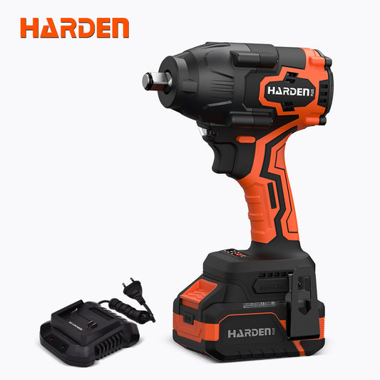 PISTOLA DE IMPACTO INALAMBRICO SIN ESCOBILLA 20V 1/2 850Nm CON BATERIA (4Ah) Y CARGADOR - HARDEN