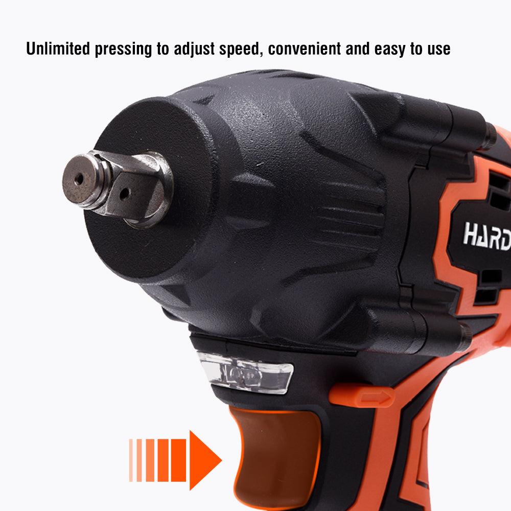 PISTOLA DE IMPACTO INALAMBRICO SIN ESCOBILLA 20V 1/2 850Nm CON BATERIA (4Ah) Y CARGADOR - HARDEN