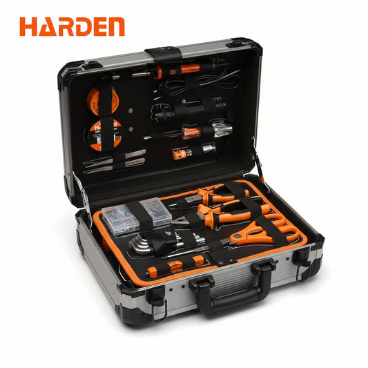 JUEGO DE HERRAMIENTAS MALETIN DE ALUMINIO  155PZS  -  HARDEN