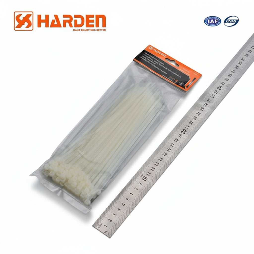 ZUNCHOS PARA CABLE 200 (8") x2.5 BLANCO  PAQUETE DE 100  -  HARDEN