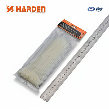 ZUNCHOS PARA CABLE 200 (8") x2.5 BLANCO  PAQUETE DE 100  -  HARDEN