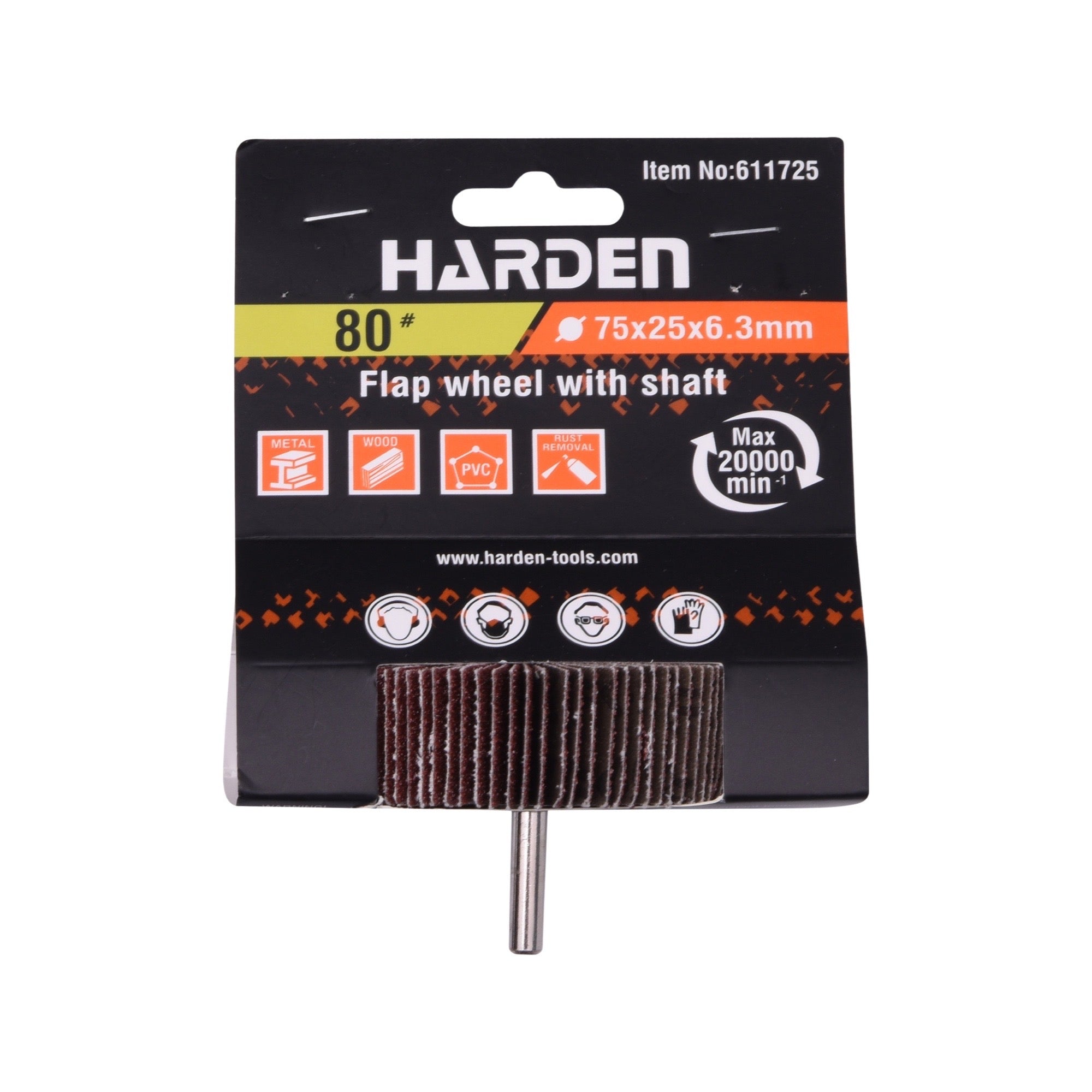 RUEDA FLAP (1.000 HOJAS) C/ VASTAGO (1/4)  -  HARDEN