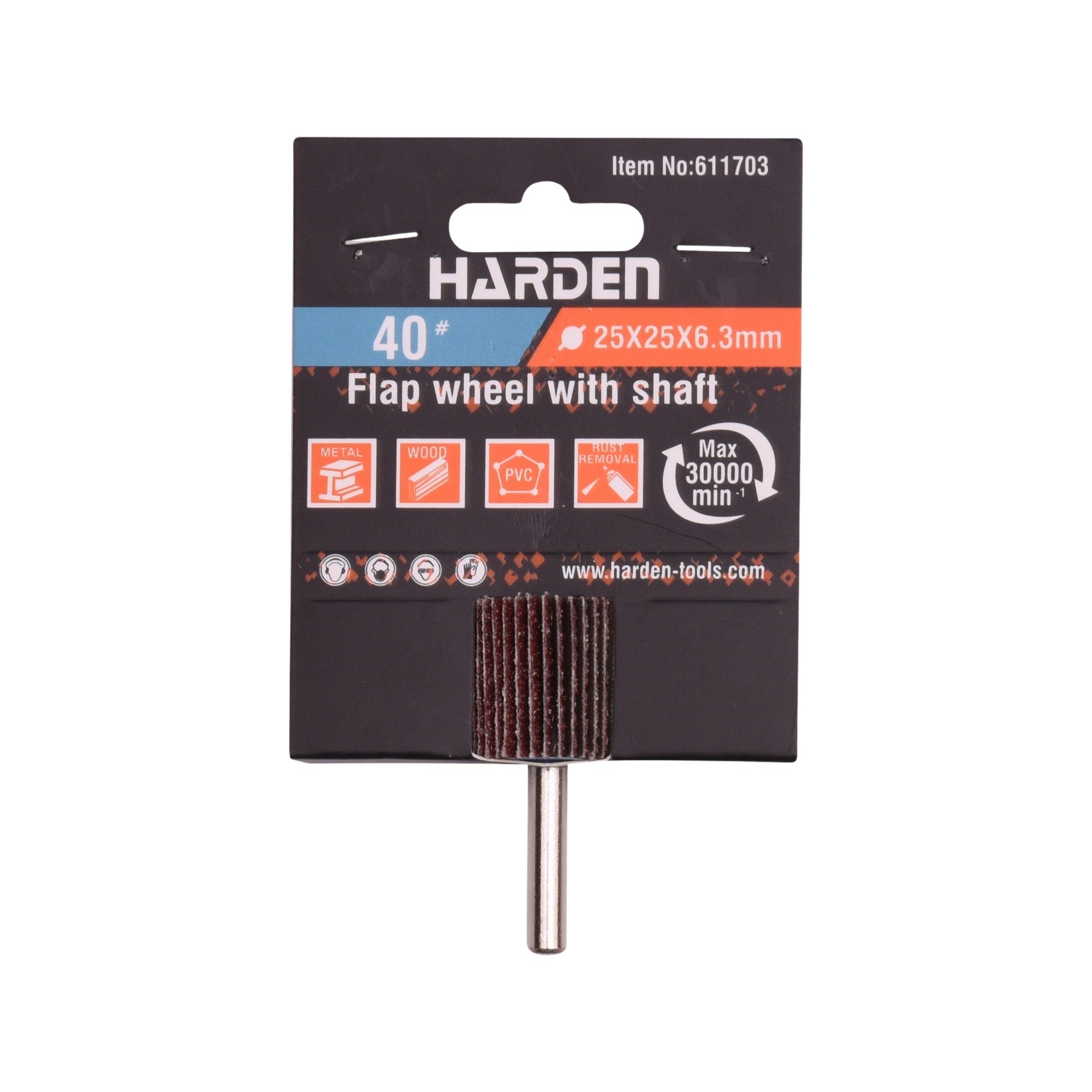 RUEDA FLAP (1.000 HOJAS) C/ VASTAGO (1/4)  -  HARDEN