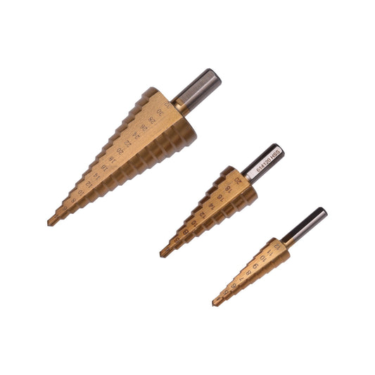 JUEGO DE BROCAS ESCALONADAS P/ METAL HSS  -  HARDEN