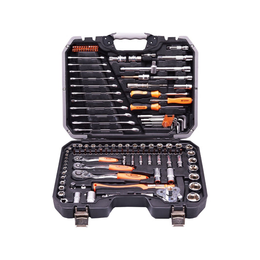JUEGO DE HERRAMIENTAS CON DADOS (SOCKET) Y RATCHET DE 1/4, 3/8 Y 1/2  132PZS  -  HARDEN