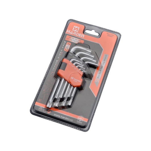JUEGO DE LLAVES TORX CORTAS 9PZS  -  HARDEN