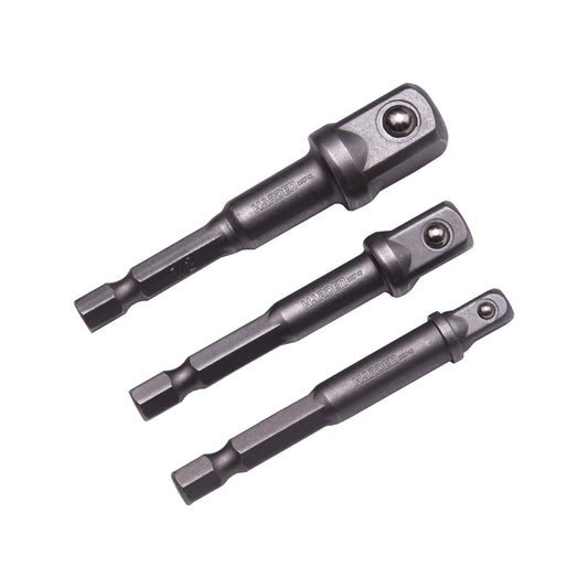 SET DE 3 ADAPTADORES HEX PARA DADOS (SOCKET) 1/4, 3/8 Y 1/2  -  HARDEN