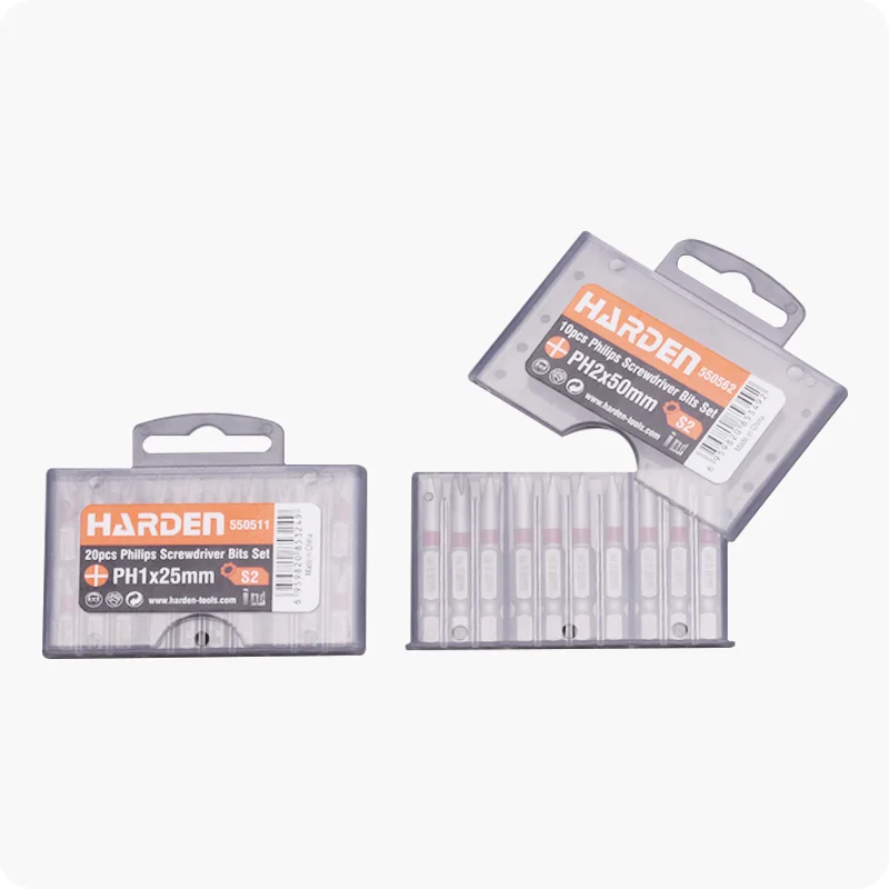 PUNTAS DE DESTORNILLADOR PARA TALADRO — PUNTA ESTRELLA ACERO INDUSTRIAL PH2 x 25mm CAJA DE 20 - HARDEN