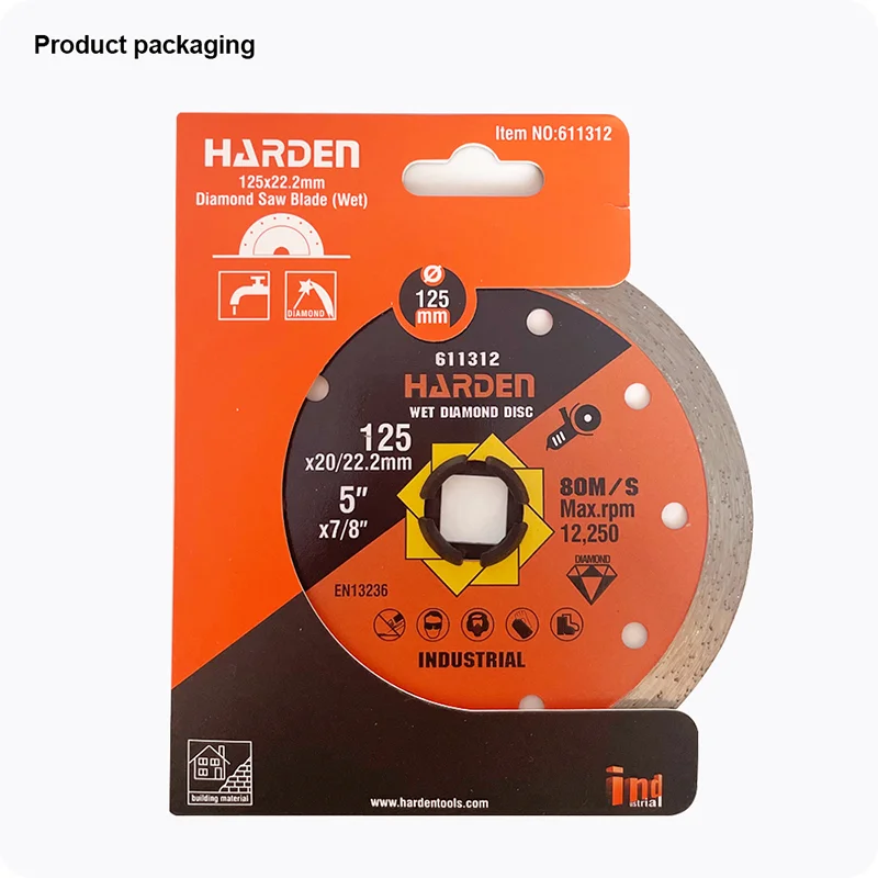 DISCO DE CORTE DIAMANTADO CONTINUO — DISCO DE CORTE DIAMANTADO CONTINUO 115mm (4-1/2) X 22.2mm (7/8") - HARDEN