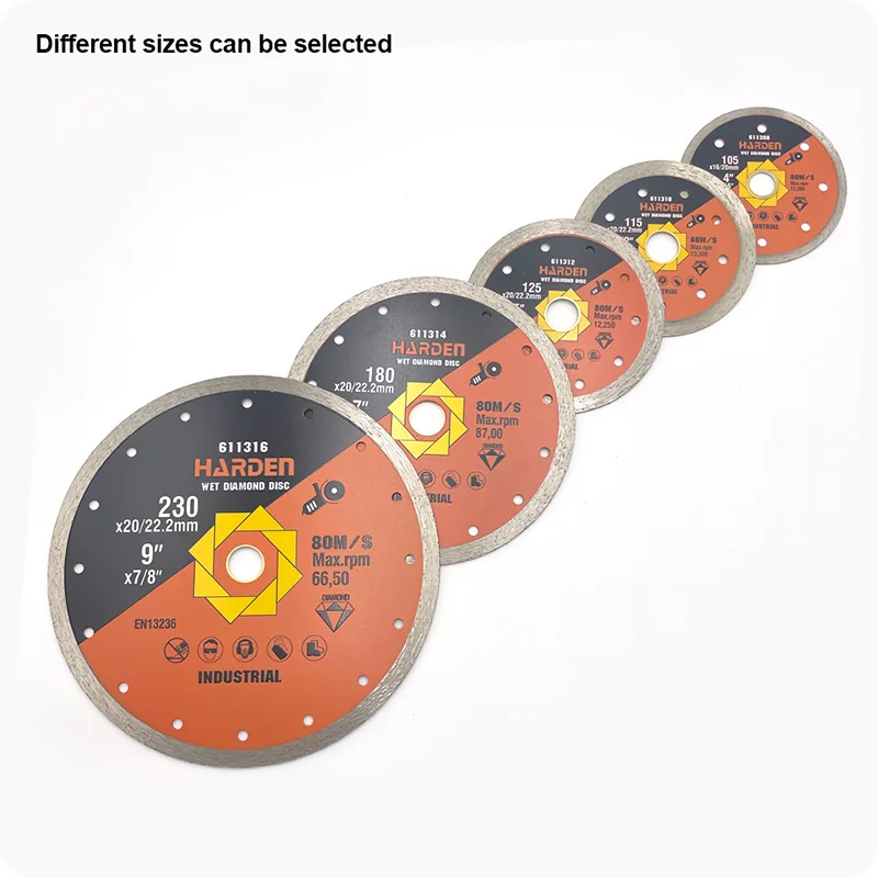 DISCO DE CORTE DIAMANTADO CONTINUO — DISCO DE CORTE DIAMANTADO CONTINUO 115mm (4-1/2) X 22.2mm (7/8") - HARDEN