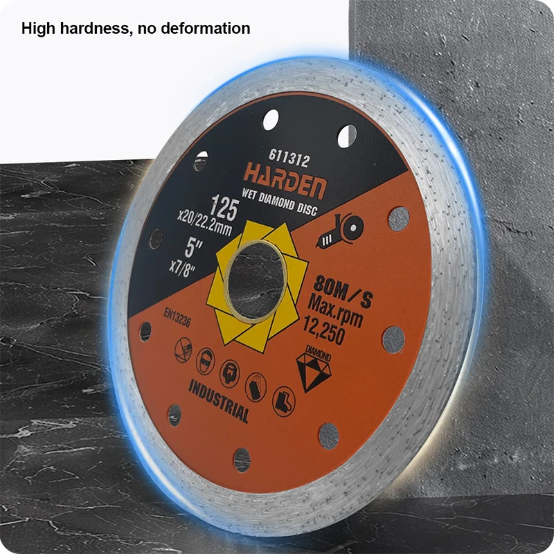 DISCO DE CORTE DIAMANTADO CONTINUO — DISCO DE CORTE DIAMANTADO CONTINUO 115mm (4-1/2) X 22.2mm (7/8") - HARDEN