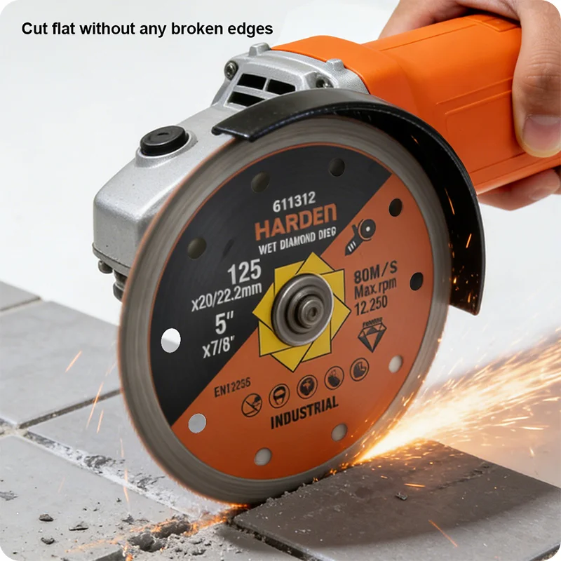 DISCO DE CORTE DIAMANTADO CONTINUO — DISCO DE CORTE DIAMANTADO CONTINUO 115mm (4-1/2) X 22.2mm (7/8") - HARDEN