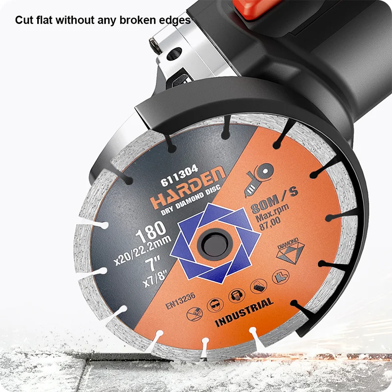 DISCO DE CORTE DIAMANTADO SEGMENTADO — DISCO DE CORTE DIAMANTADO SEGMENTADO 115mm (4-1/2) X 22.2mm (7/8) - HARDEN