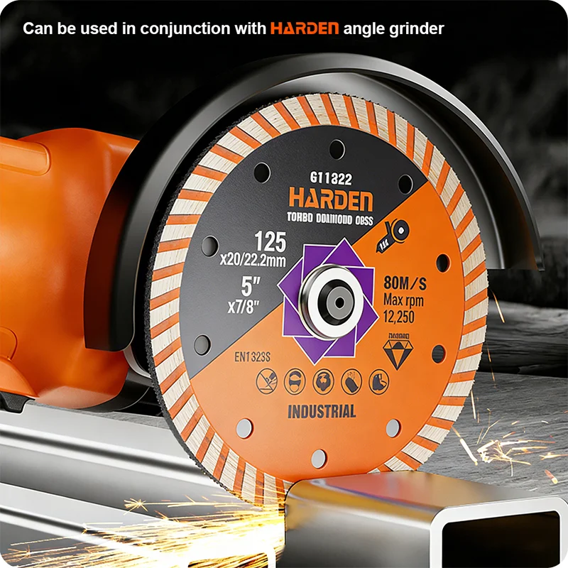 DISCO DE CORTE DIAMANTADO TURBO — DISCO DE CORTE DIAMANTADO TURBO 115mm (4-1/2") X 22.2mm (7/8") - HARDEN
