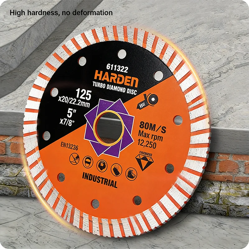 DISCO DE CORTE DIAMANTADO TURBO — DISCO DE CORTE DIAMANTADO TURBO 115mm (4-1/2") X 22.2mm (7/8") - HARDEN