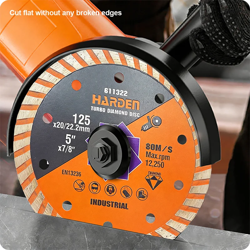 DISCO DE CORTE DIAMANTADO TURBO — DISCO DE CORTE DIAMANTADO TURBO 115mm (4-1/2") X 22.2mm (7/8") - HARDEN